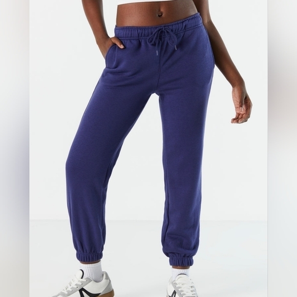 New Urban Planet Navy Blue Sweatpants Size Large Womens Joggers Blue Sweats - Picture 4 of 5